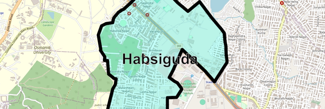 Location Map of Habsiguda, Hyderabad