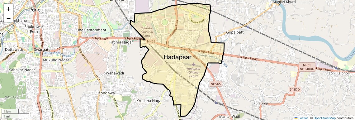 Location Map of Hadapsar, Pune