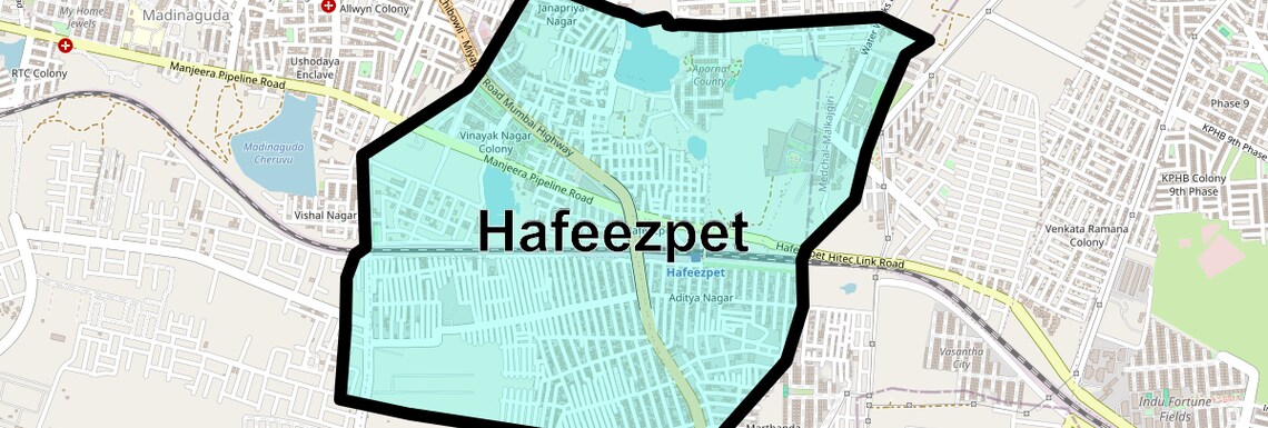 Location Map of Hafeezpet, Hyderabad