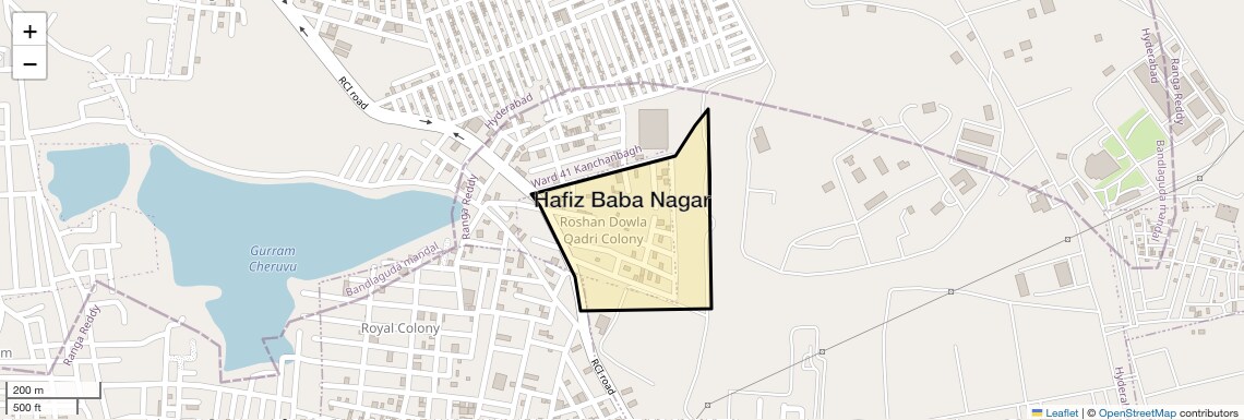 Location Map of Hafiz Baba Nagar, Hyderabad