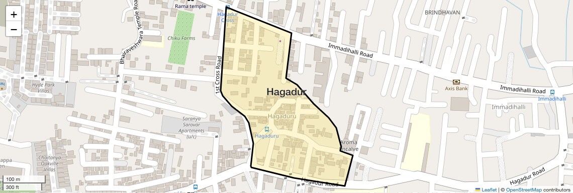 Location Map of Hagadur, Bangalore