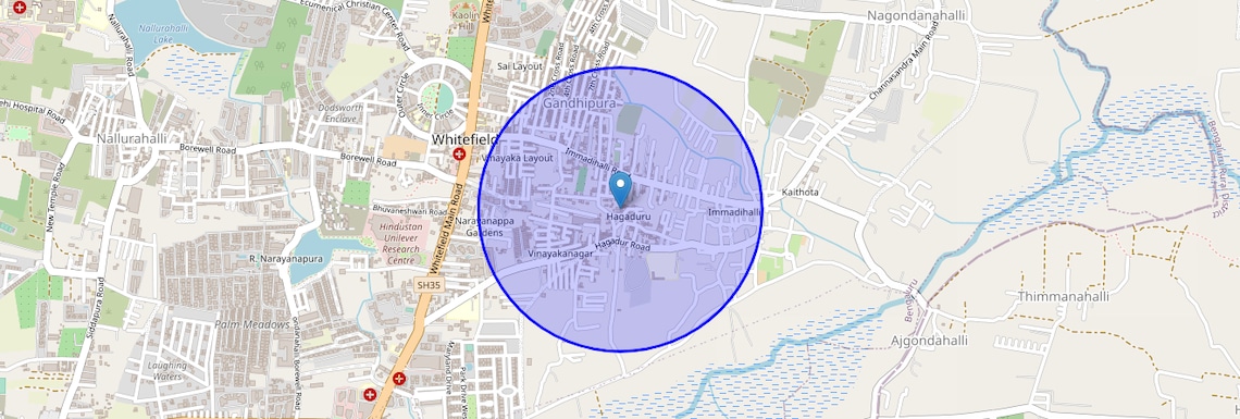 Location Map of Hagadur, Bangalore