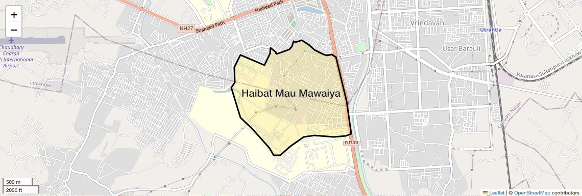 Location Map of Haibat Mau Mawaiya, Lucknow