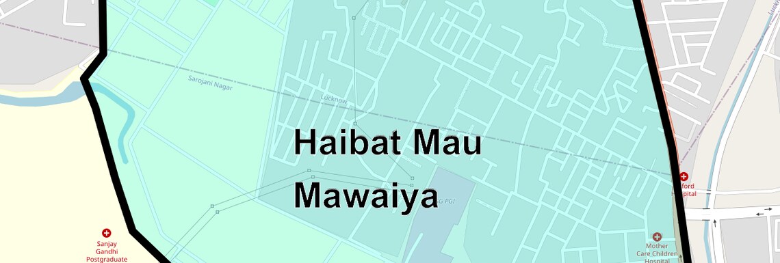 Location Map of Haibat Mau Mawaiya, Lucknow