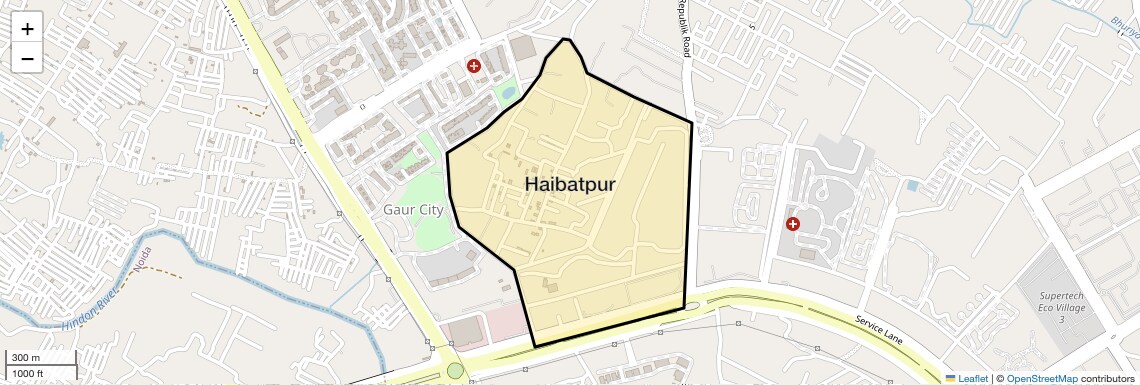 Location Map of Haibatpur, Greater Noida