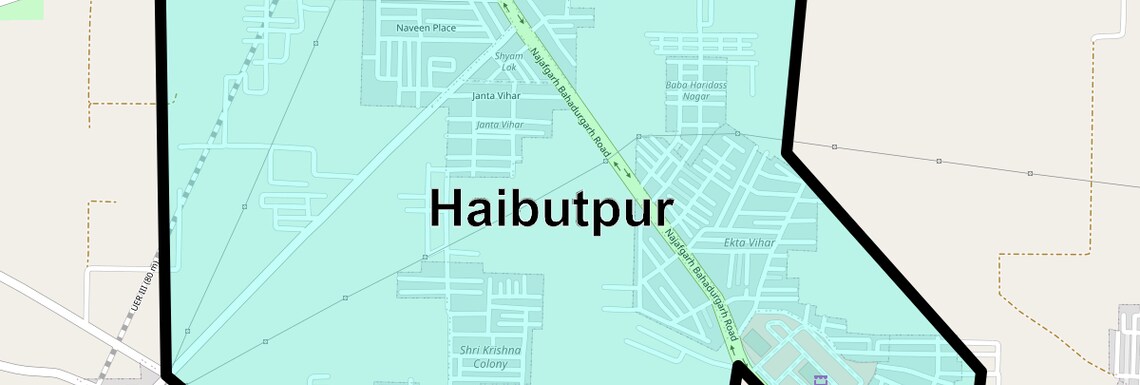 Location Map of Haibutpur, Delhi