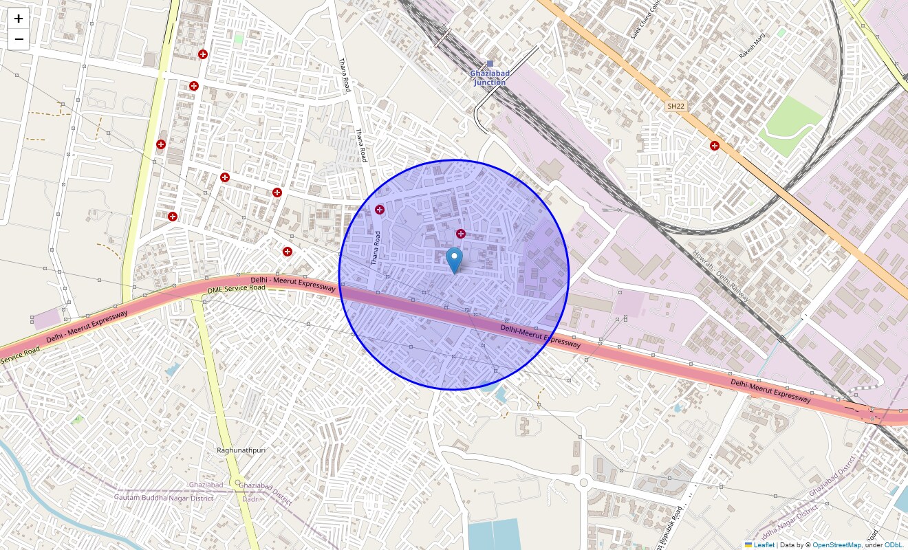 Location Map of Haidarpur, Meerut