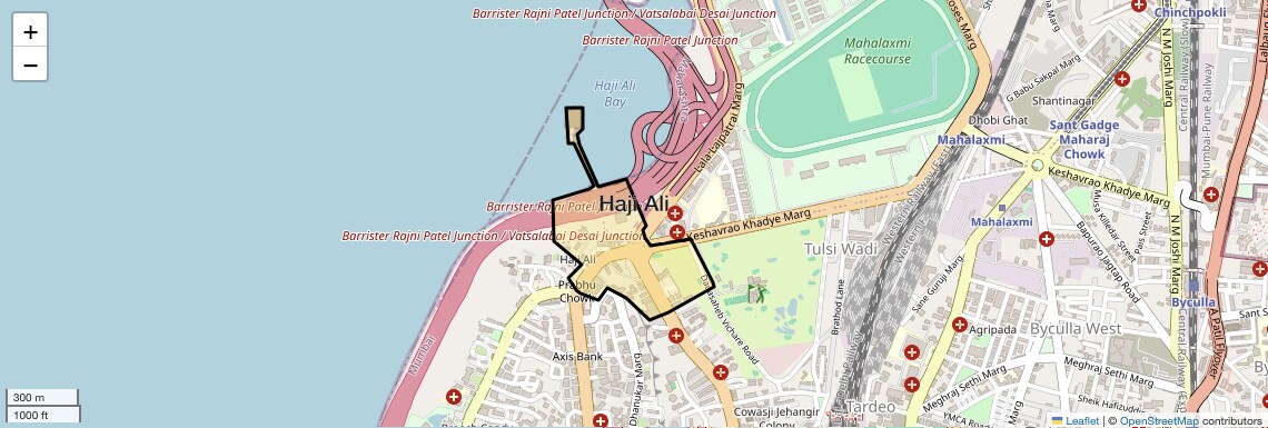 Location Map of Haji Ali, Mumbai