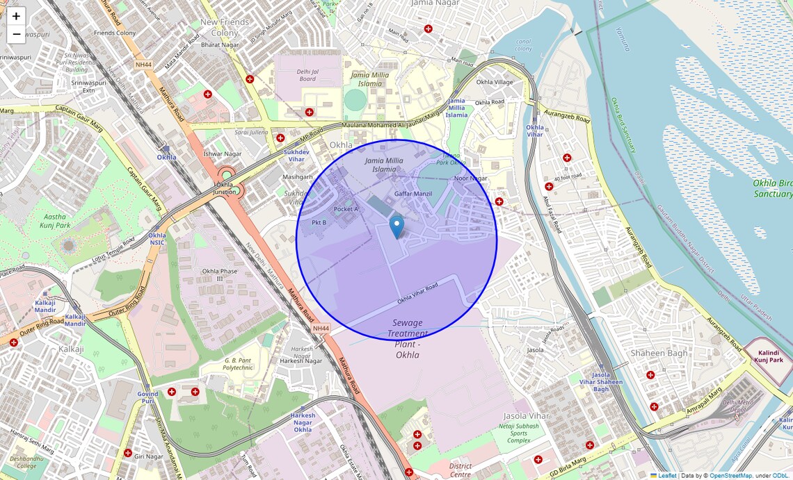 Location Map of Haji Colony, Delhi