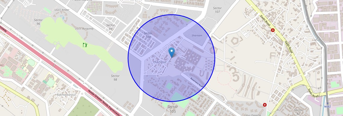 Location Map of Hajipur, Noida