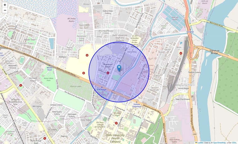 Location Map of Hakikat Nagar