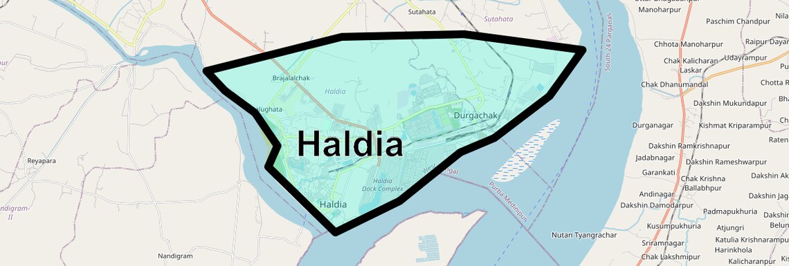 Location Map of Haldia, Kolkata