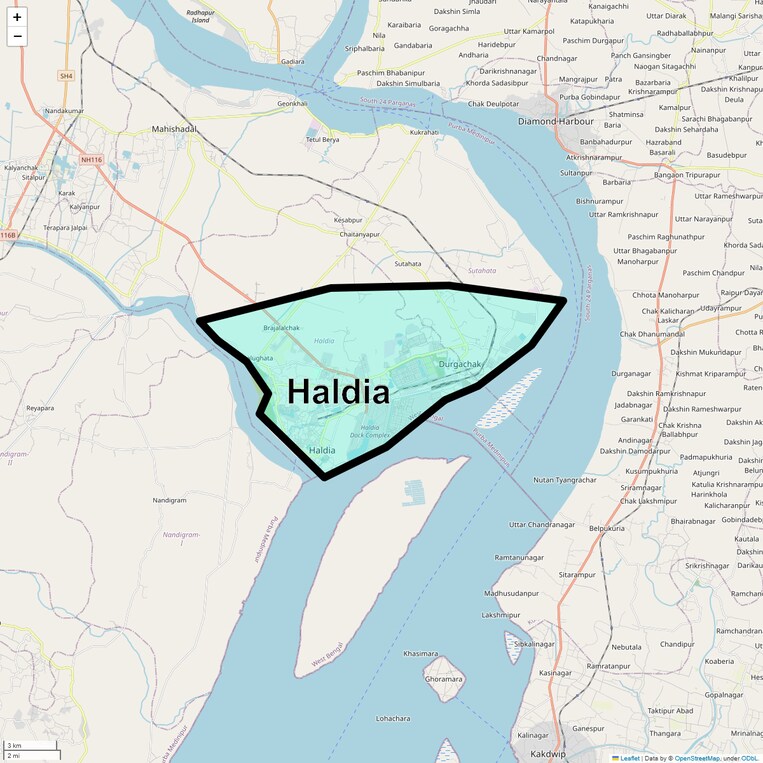 Location Map of Haldia