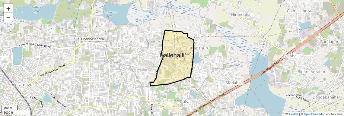 Location Map of Hallehalli, Bangalore