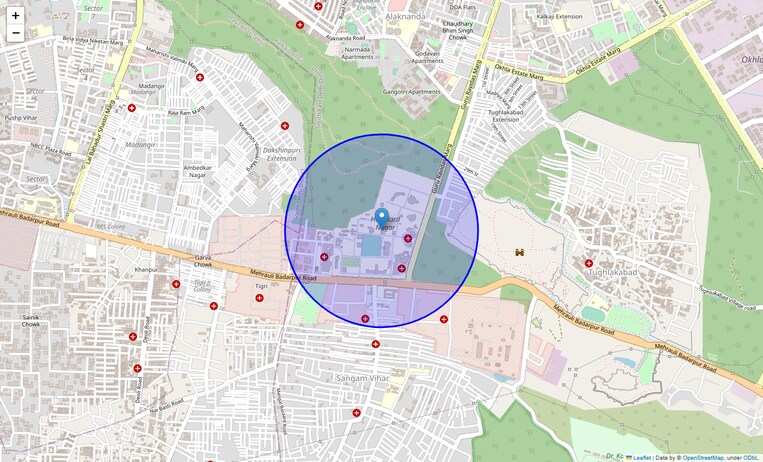 Location Map of Hamdard Nagar