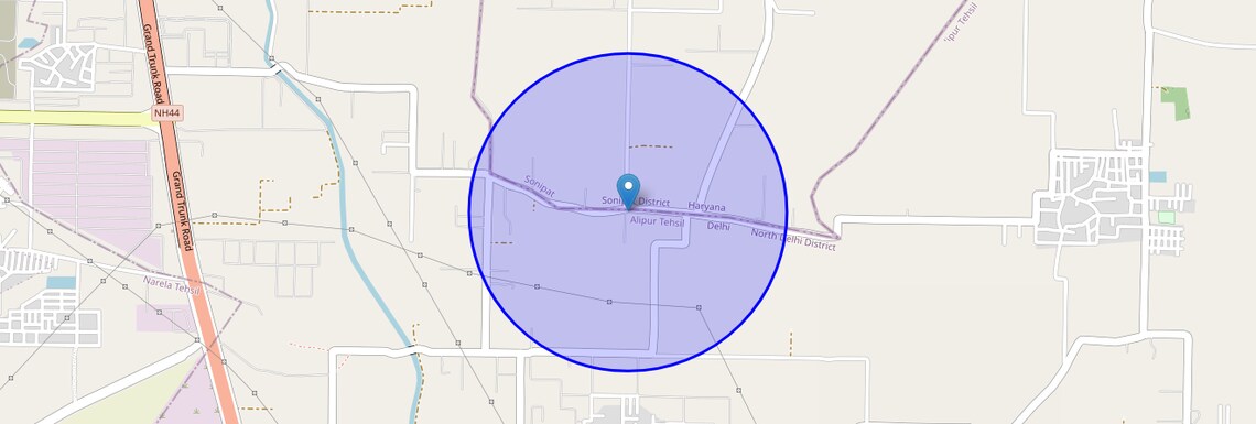 Location Map of Hamidpur Village, Delhi