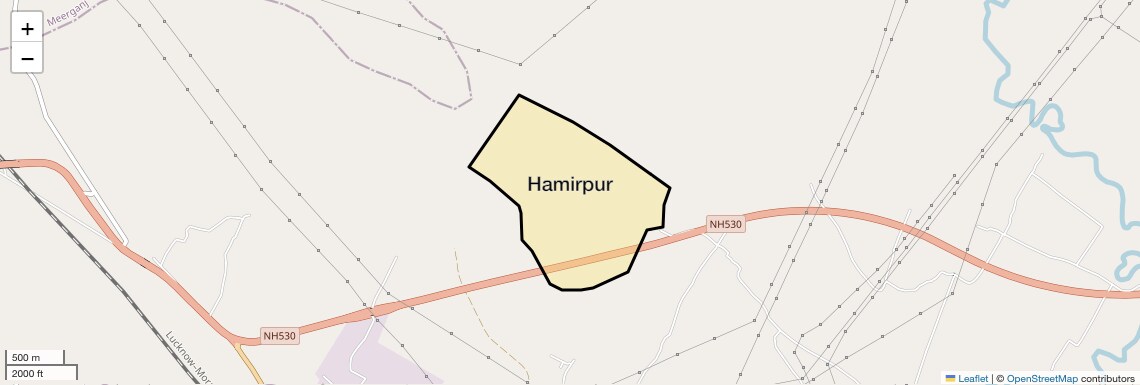 Location Map of Hamirpur, Bareilly