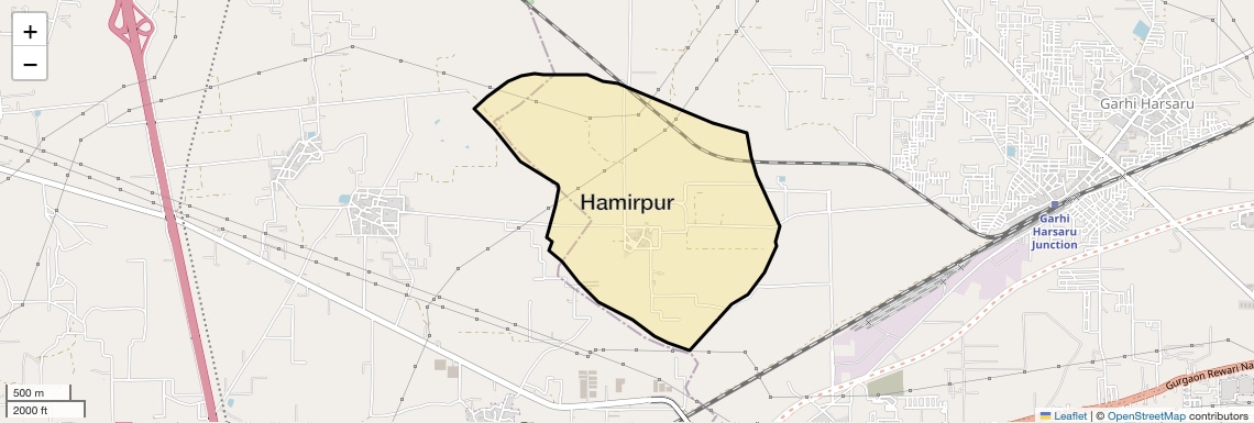 Location Map of Hamirpur, Gurgaon