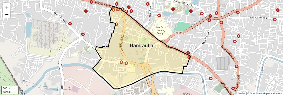 Location Map of Hamrautia, Varanasi