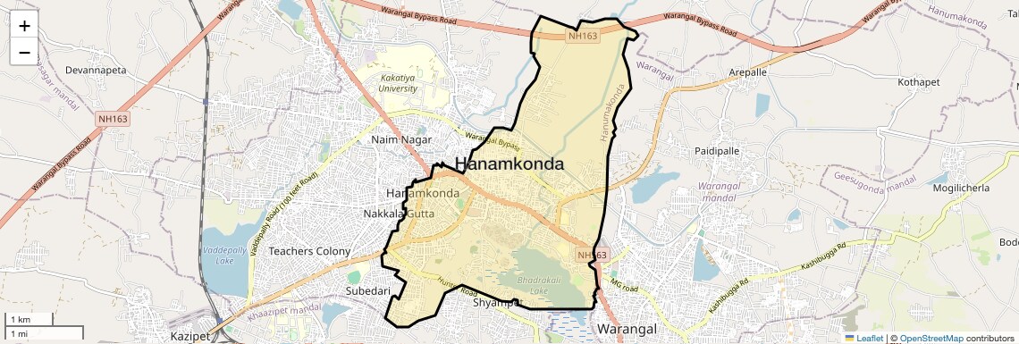 Location Map of Hanamkonda, Hyderabad