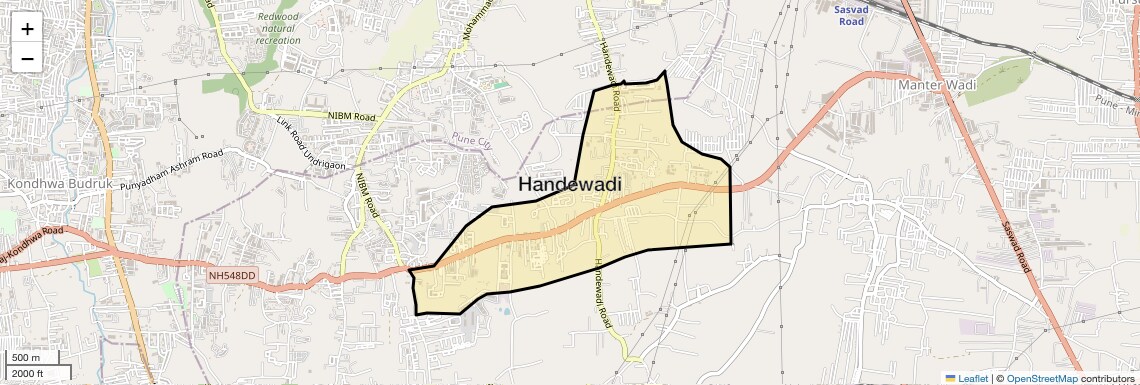Location Map of Handewadi, Pune