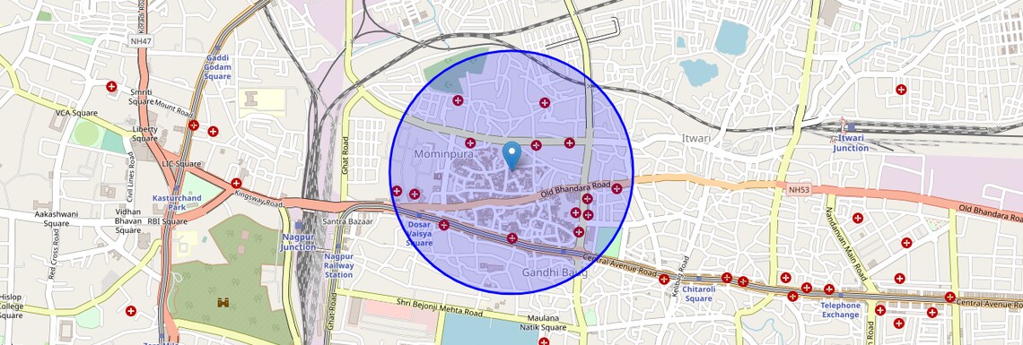 Location Map of Hansapuri, Nagpur