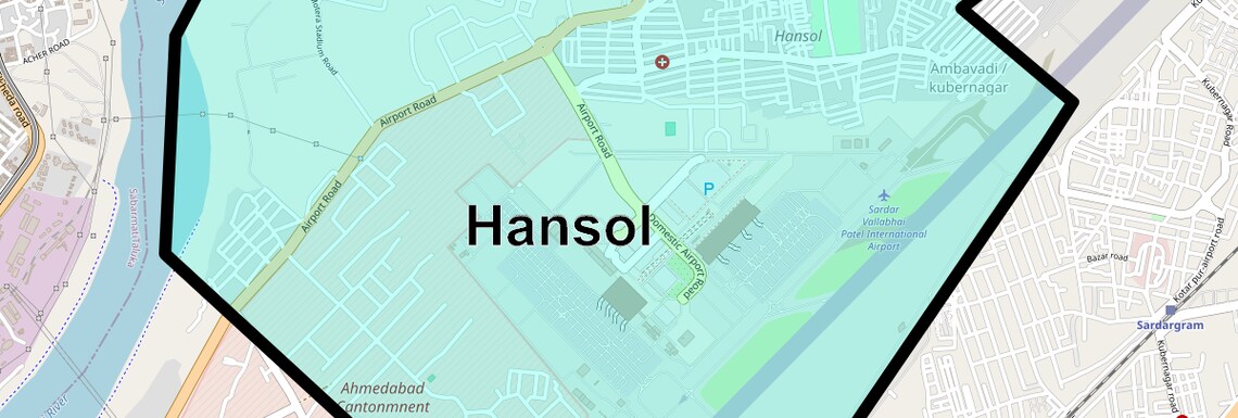 Location Map of Hansol, Ahmedabad