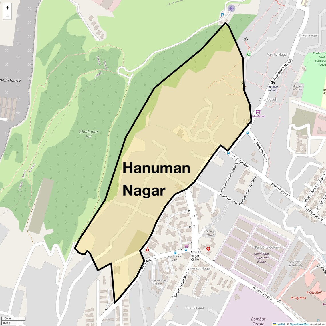 Location Map of Hanuman Nagar, Mumbai