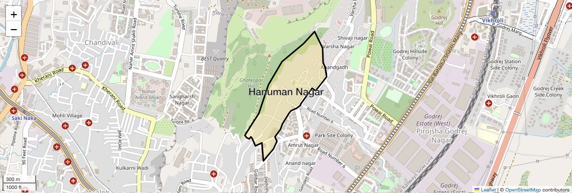 Location Map of Hanuman Nagar, Mumbai