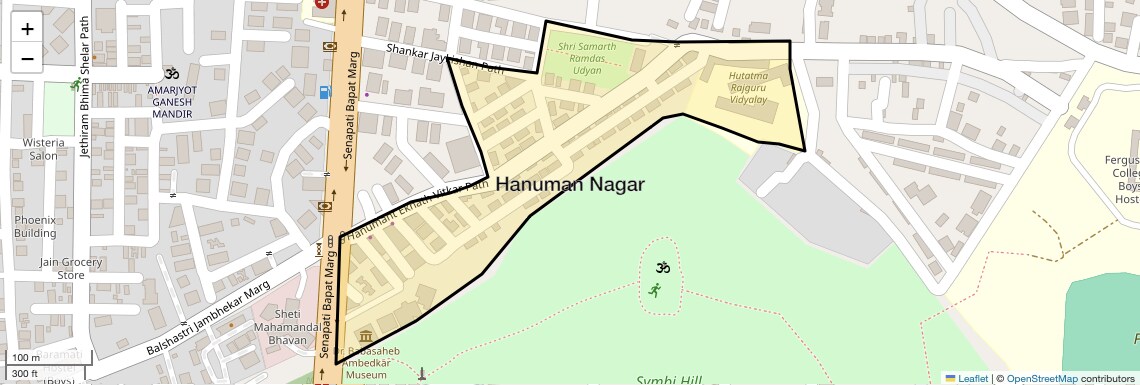 Location Map of Hanuman Nagar, Pune