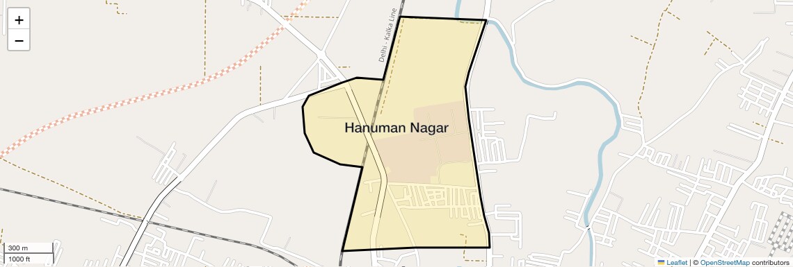 Location Map of Hanuman Nagar, Sonipat