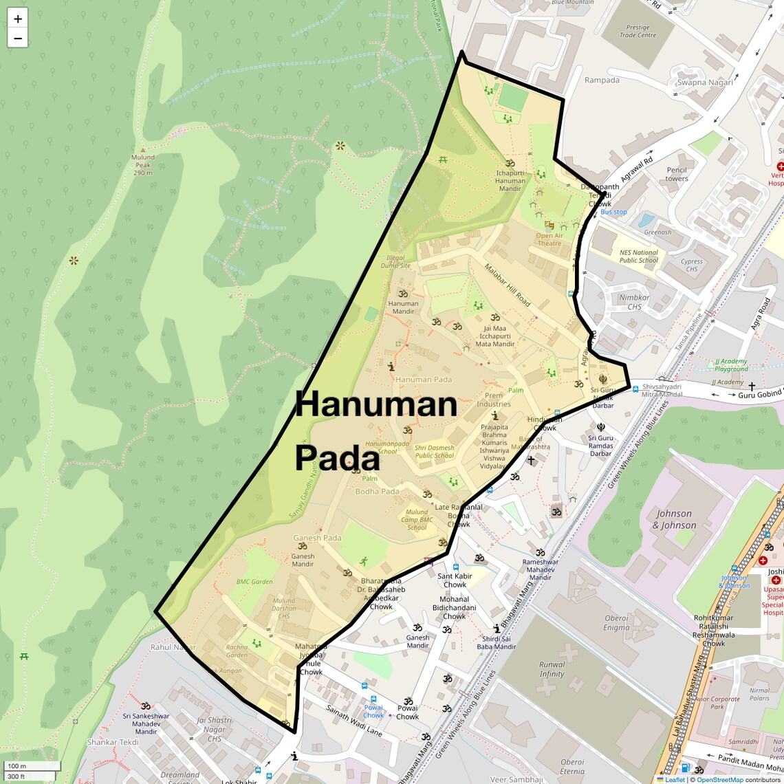 Location Map of Hanuman Pada, Mumbai