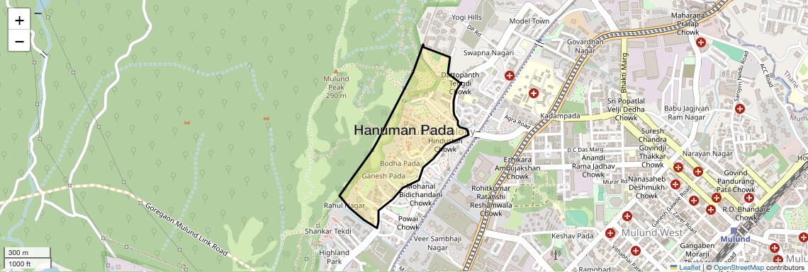 Location Map of Hanuman Pada, Mumbai