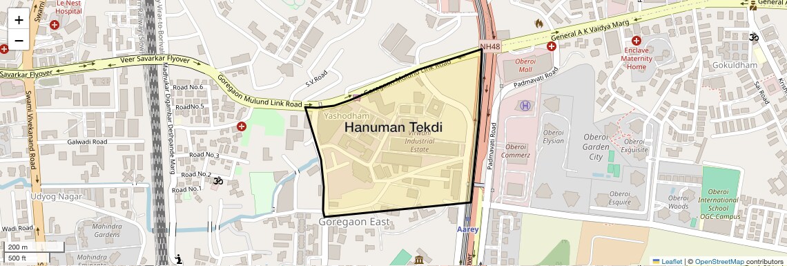 Location Map of Hanuman Tekdi, Mumbai
