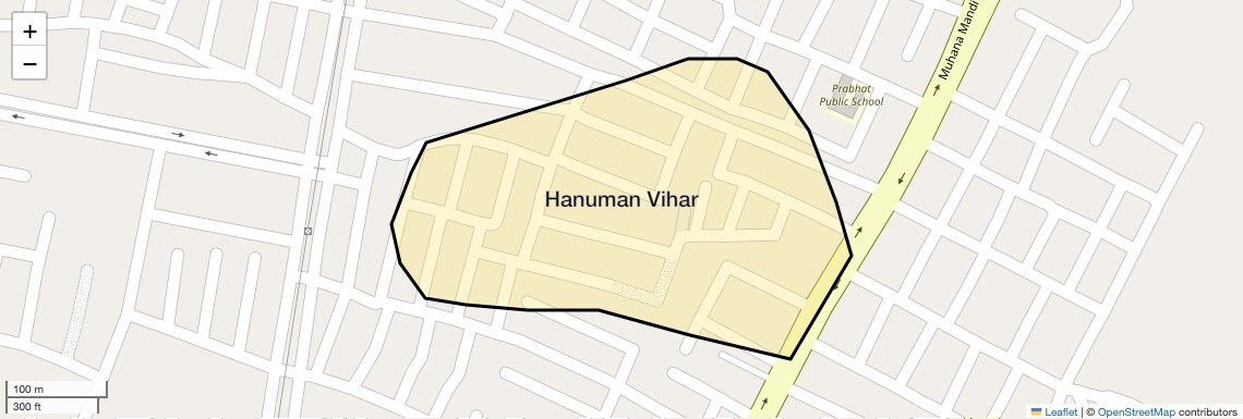 Location Map of Hanuman Vihar, Jaipur