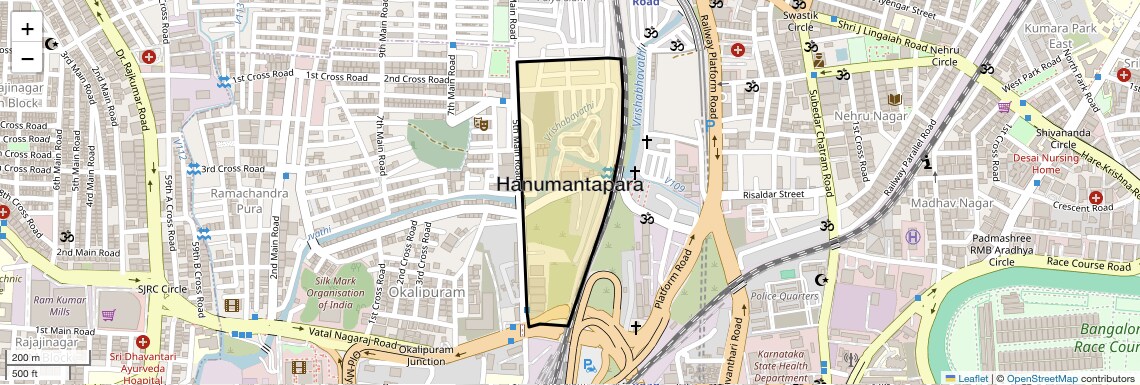 Location Map of Hanumantapara, Bangalore