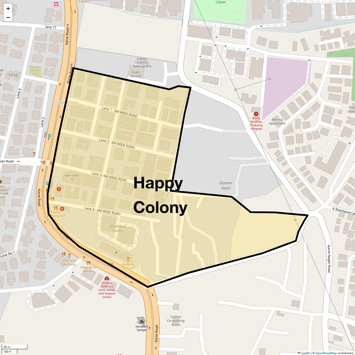 Check Time Travel of Happy Colony, Pune