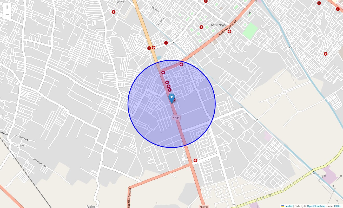 Location Map of Hapur Road, Meerut