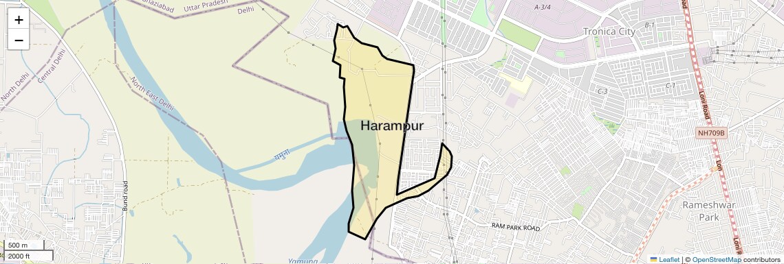 Location Map of Harampur, Ghaziabad