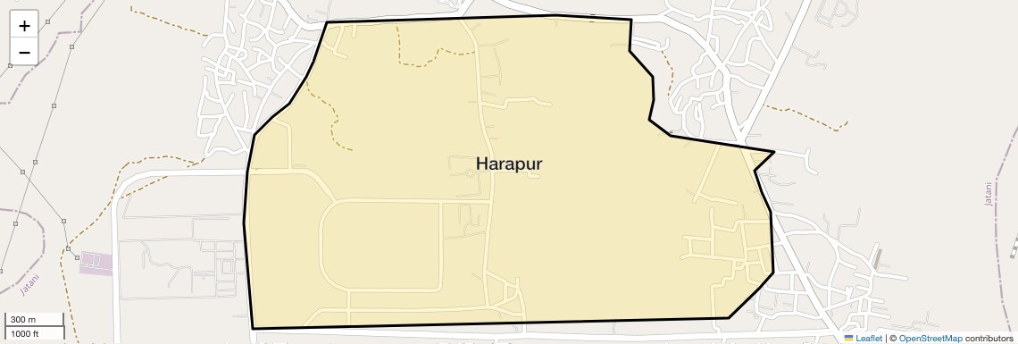 Location Map of Harapur, Bhubaneswar