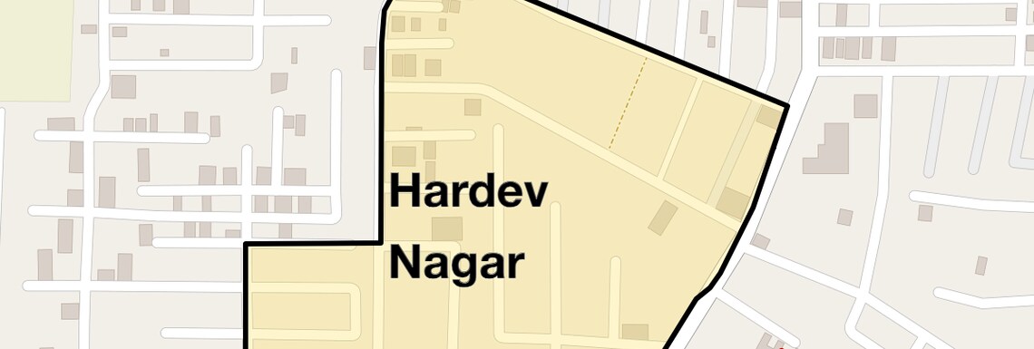 Location Map of Hardev Nagar, Delhi