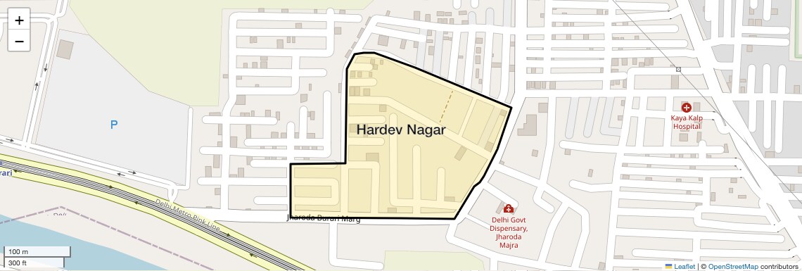 Location Map of Hardev Nagar, Delhi