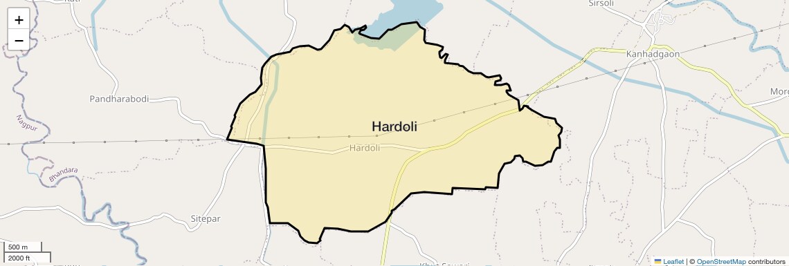 Location Map of Hardoli, Nagpur