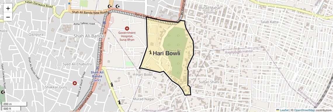 Location Map of Hari Bowli, Hyderabad