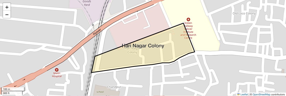Location Map of Hari Nagar Colony, Varanasi