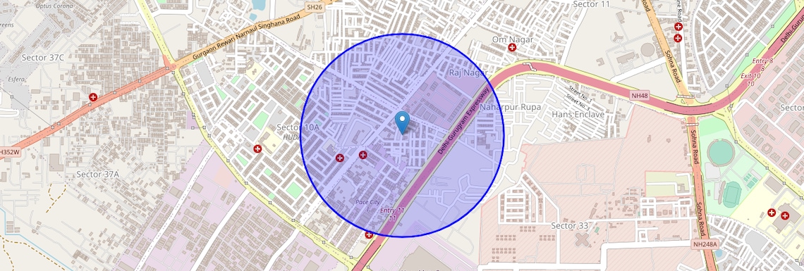 Location Map of Hari Nagar, Gurgaon