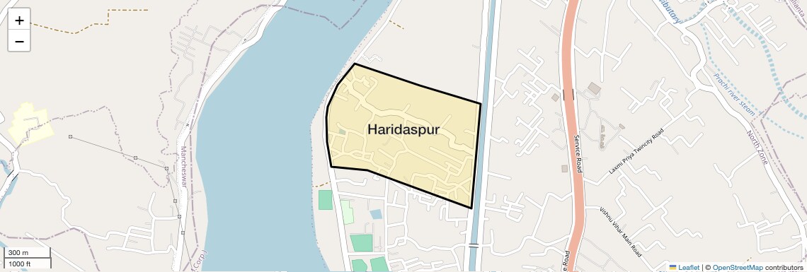 Location Map of Haridaspur, Bhubaneswar
