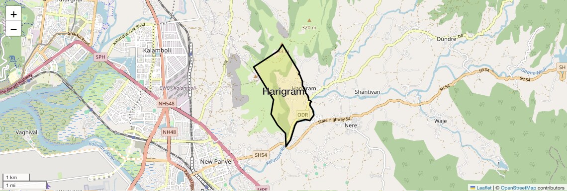 Location Map of Harigram, Navi Mumbai