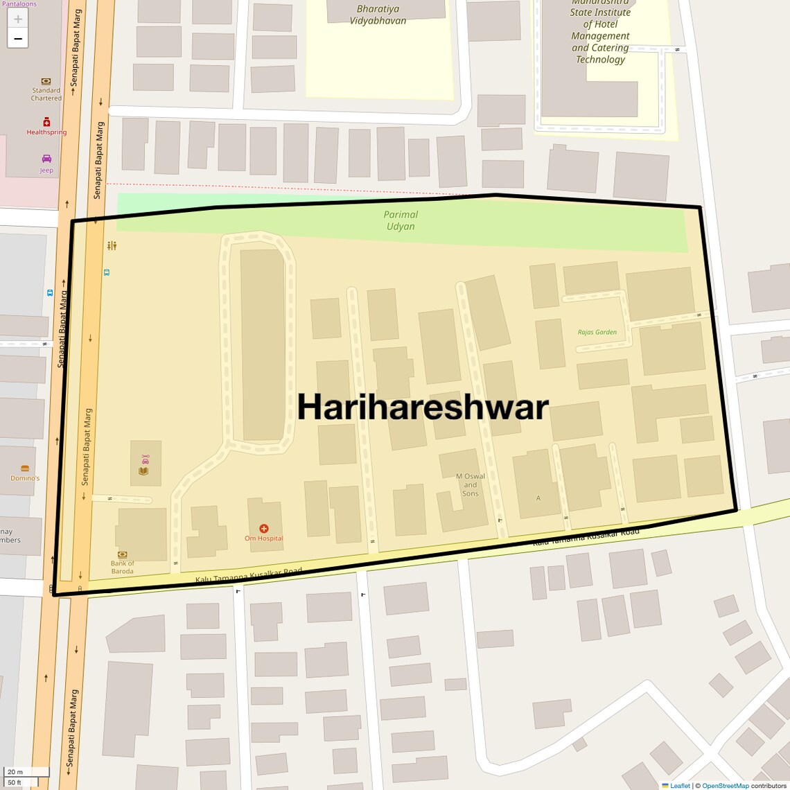 Location Map of Harihareshwar, Pune