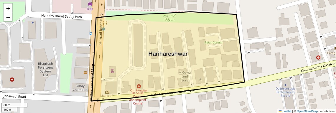 Location Map of Harihareshwar, Pune